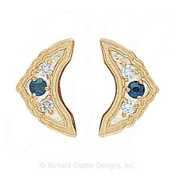 GS047-2 S/D - 14 Karat Gold Slide with Sapphire center and Diamond accents 